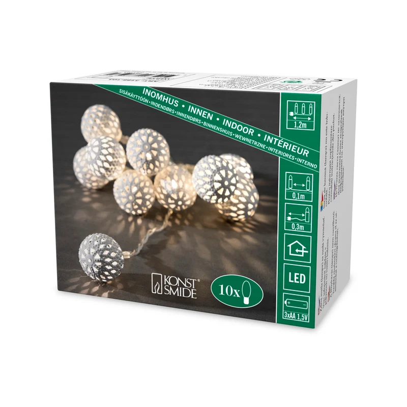 Konstsmide LED-Dekolichterkette, mit Metallbällen