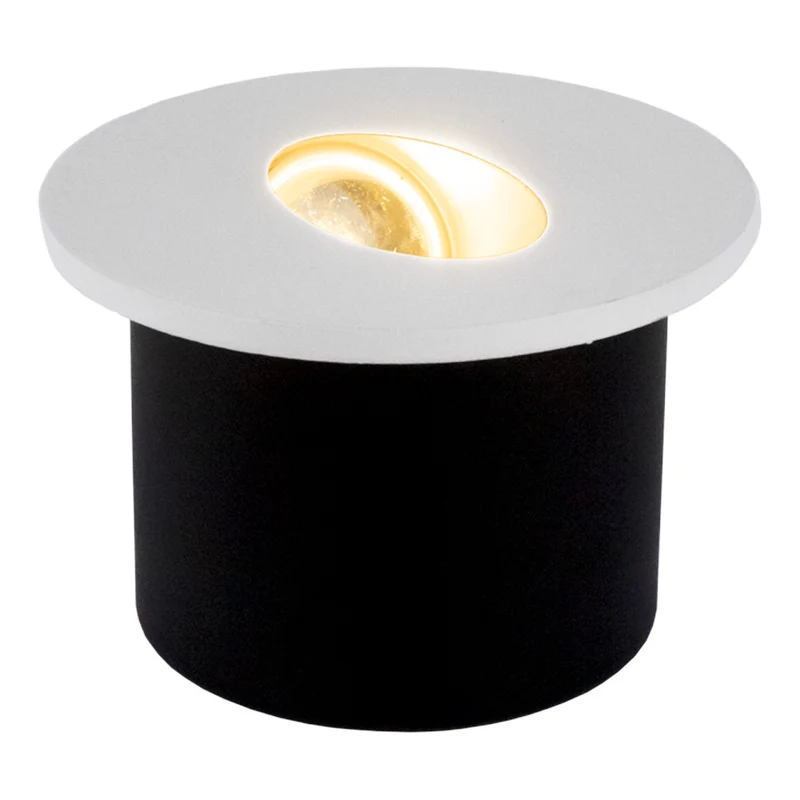 LED-Treppenbeleuchtung - Wandleuchte Einbau rund | Weiß | Ø60mm | 3Watt | 3000K.