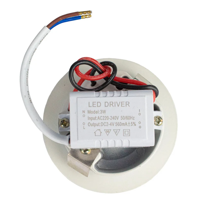 LED-Treppenbeleuchtung - Wandleuchte Einbau rund | Weiß | Ø60mm | 3Watt | 3000K.