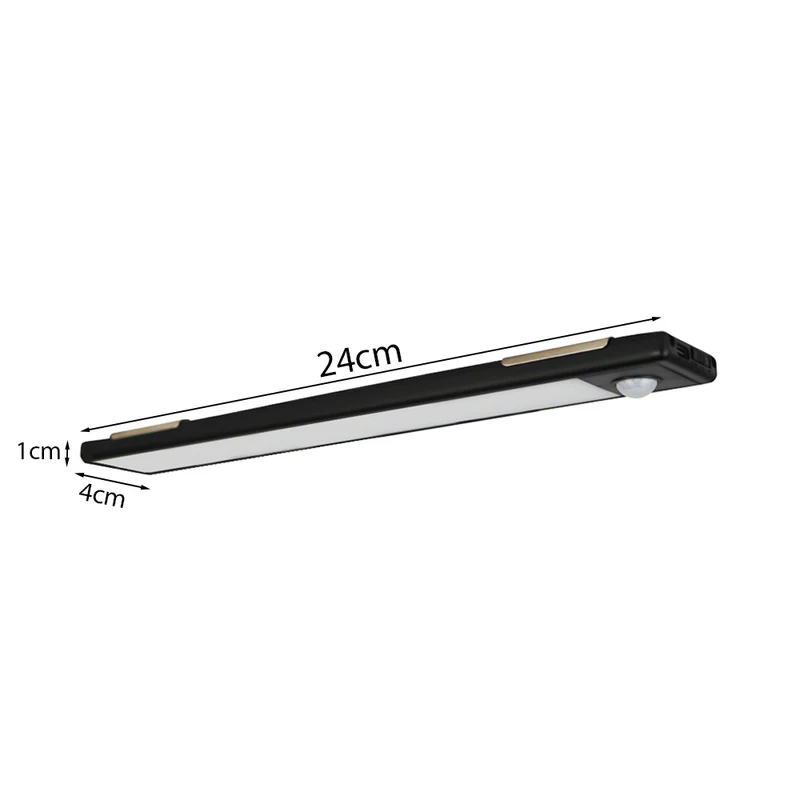 LED-Schrankbeleuchtung mit Sensor | 1,5W | Schwarz | 24cm | 3000K