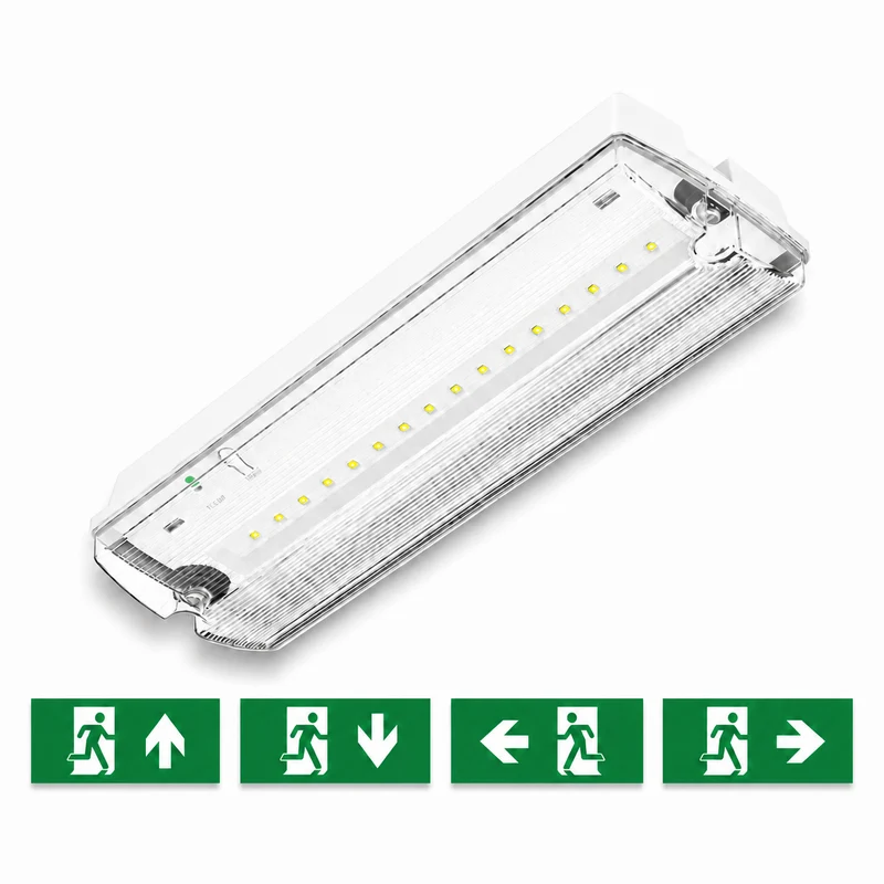 Notbeleuchtung | Weiß | 3 Watt | IP66 | inkl. 4x Symbole