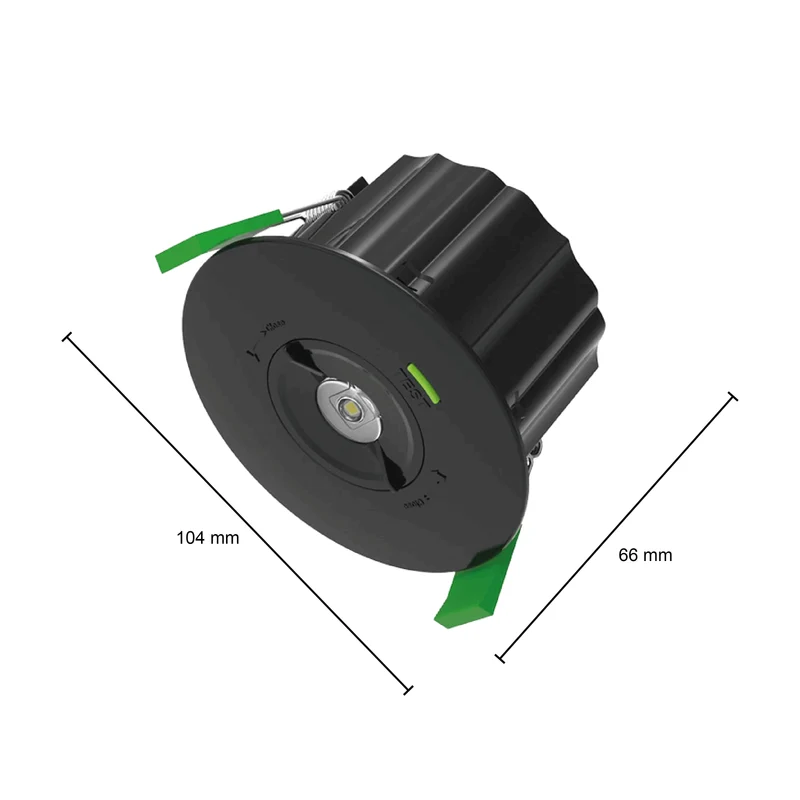 Notlicht-Einbaustrahler | 1,8 Watt | Schwarz | Ø92mm | inkl. Batterie