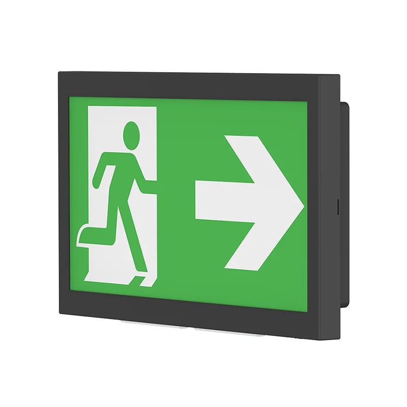 Noodverlichting | Inbouw en opbouw | 3W | Zelftest | Met pictogrammen | Zwart | 3 uur accu