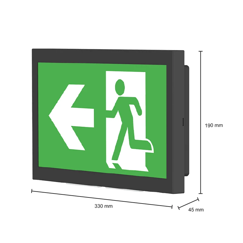 Noodverlichting | Inbouw en opbouw | 3W | Zelftest | Met pictogrammen | Zwart | 3 uur accu