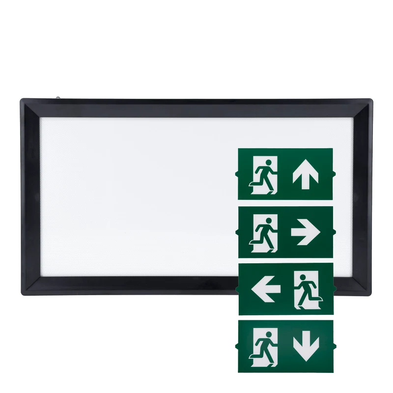 Noodverlichting | Inbouw en opbouw | 3W | Zelftest | Met pictogrammen | Zwart | 3 uur accu