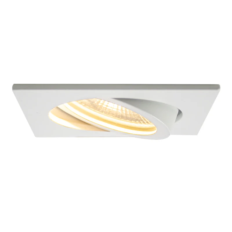 LED Dimmbarer Einbaustrahler 6W | Quadratisch | Ø75mm | Weiß | 2700K warmweiß