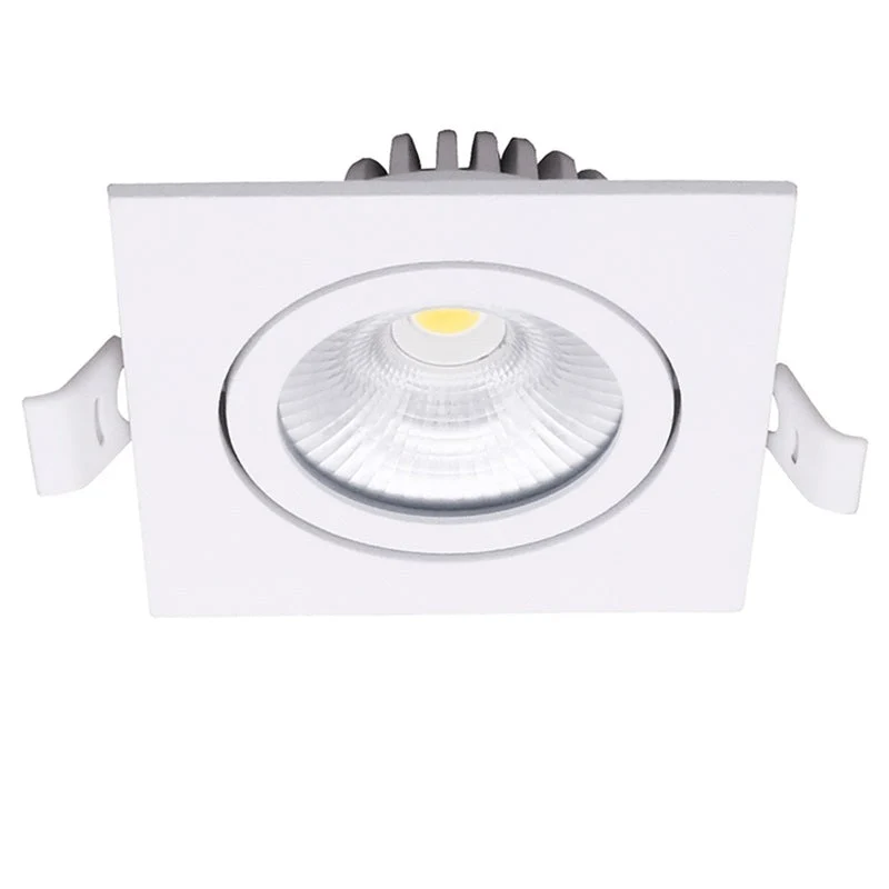 LED Dimmbarer Einbaustrahler 6W | Quadratisch | Ø75mm | Weiß | 2700K warmweiß