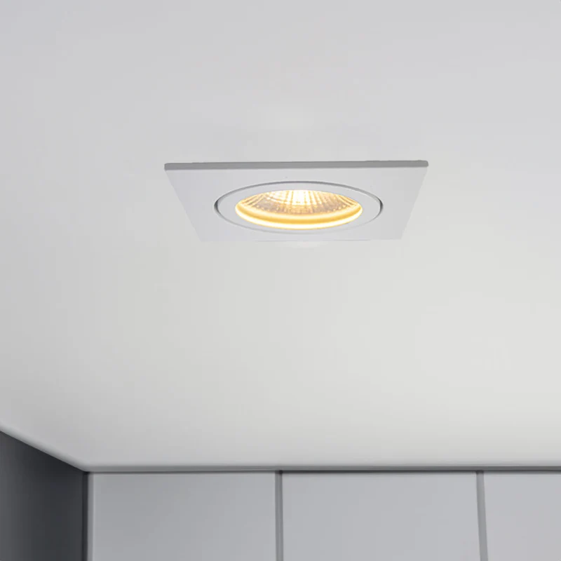 LED Dimmbarer Einbaustrahler 6W | Quadratisch | Ø75mm | Weiß | 2700K warmweiß