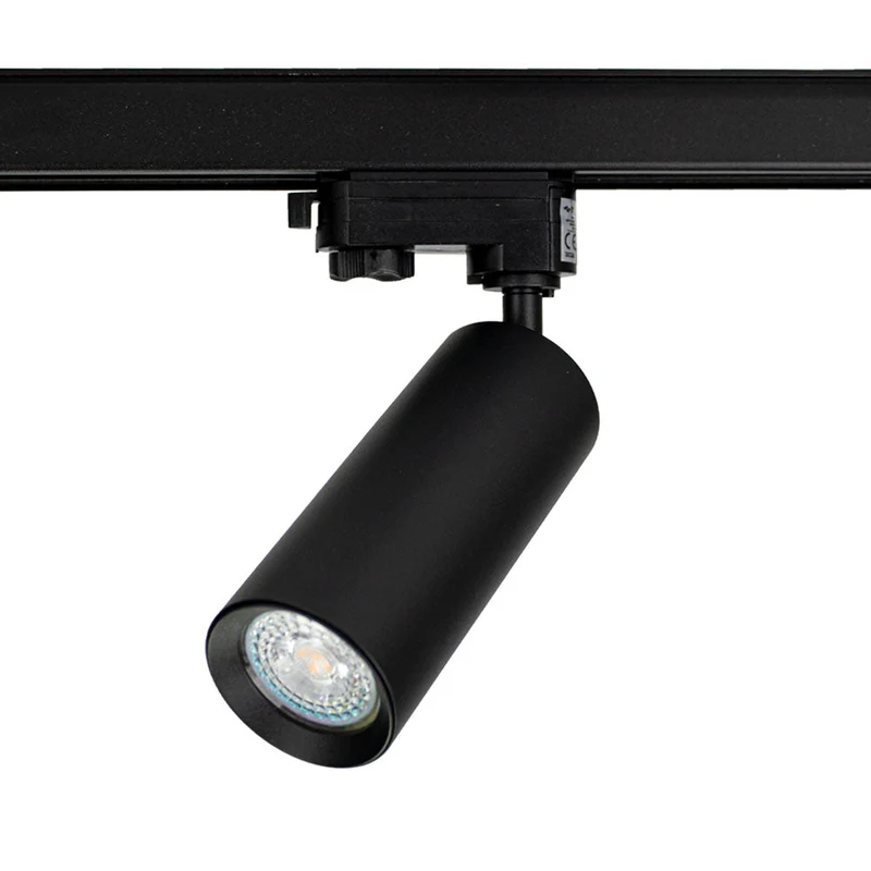 LED-Schienenspot für GU10-Spot | Ø60 x 144 mm | 3-phasig | Schwarz