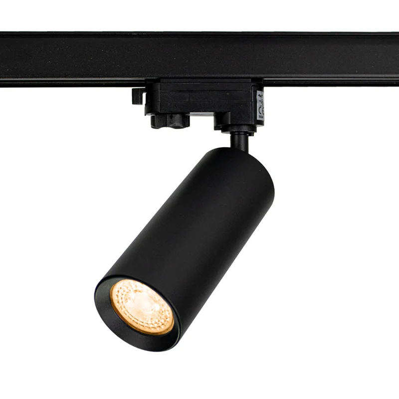 LED-Schienenspot für GU10-Spot | Ø60 x 144 mm | 3-phasig | Schwarz