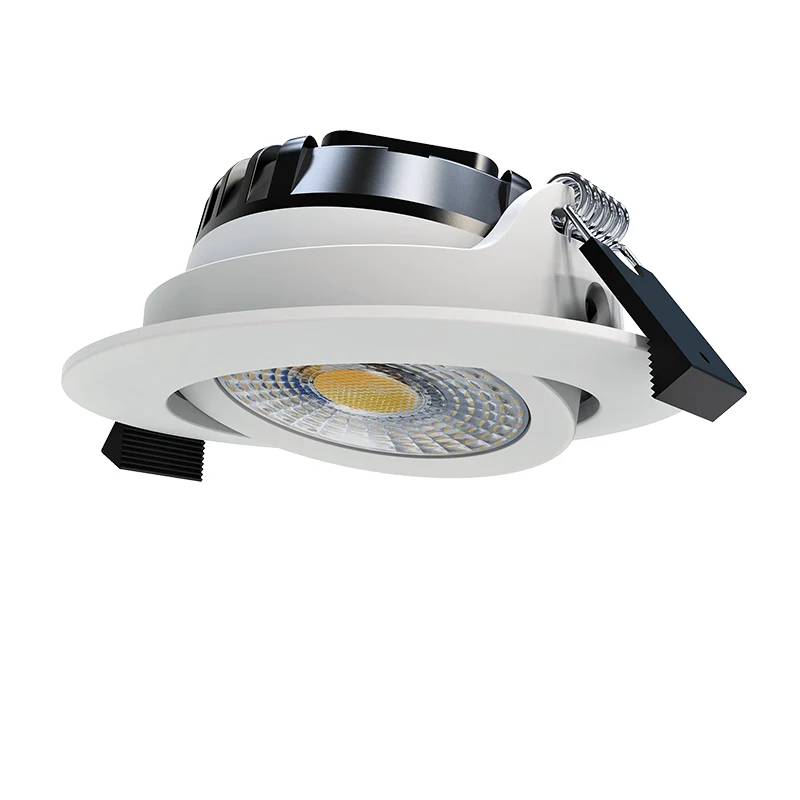 MIRAN Weißer flacher LED-Einbaustrahler | 5 W/7 W | Dimmbar | 68 mm | IP65 wasserdicht | CCT