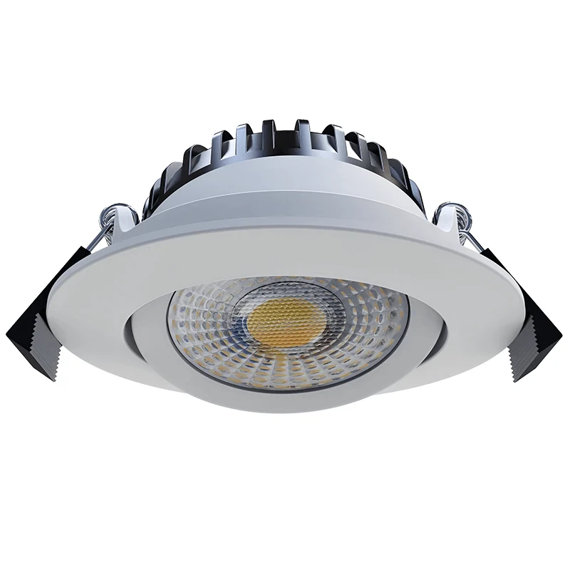 MIRAN Weißer flacher LED-Einbaustrahler | 5 W/7 W | Dimmbar | 68 mm | IP65 wasserdicht | CCT