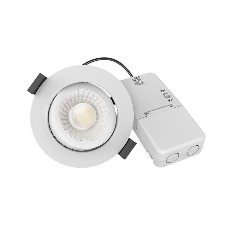 MIRAN Weißer flacher LED-Einbaustrahler | 5 W/7 W | Dimmbar | 68 mm | IP65 wasserdicht | CCT