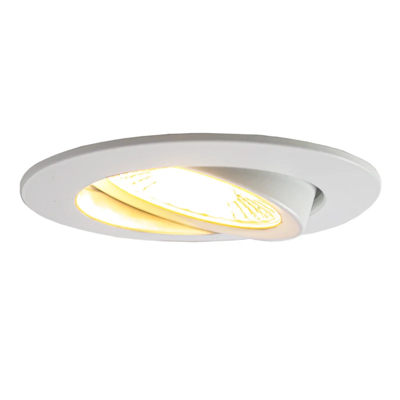 MIRAN Weißer flacher LED-Einbaustrahler | 5 W/7 W | Dimmbar | 68 mm | IP65 wasserdicht | CCT