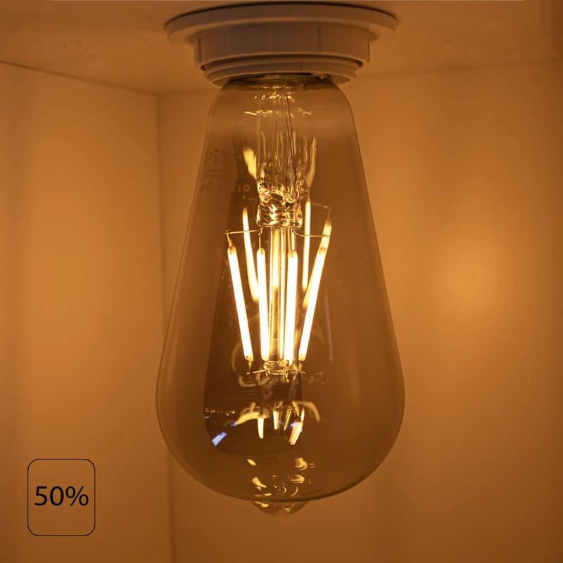 LED-Glühfadenlampe, geräuchert | 6W | ST64 | 3-stufig dimmbar | E27 | 2700K – Warmweiß