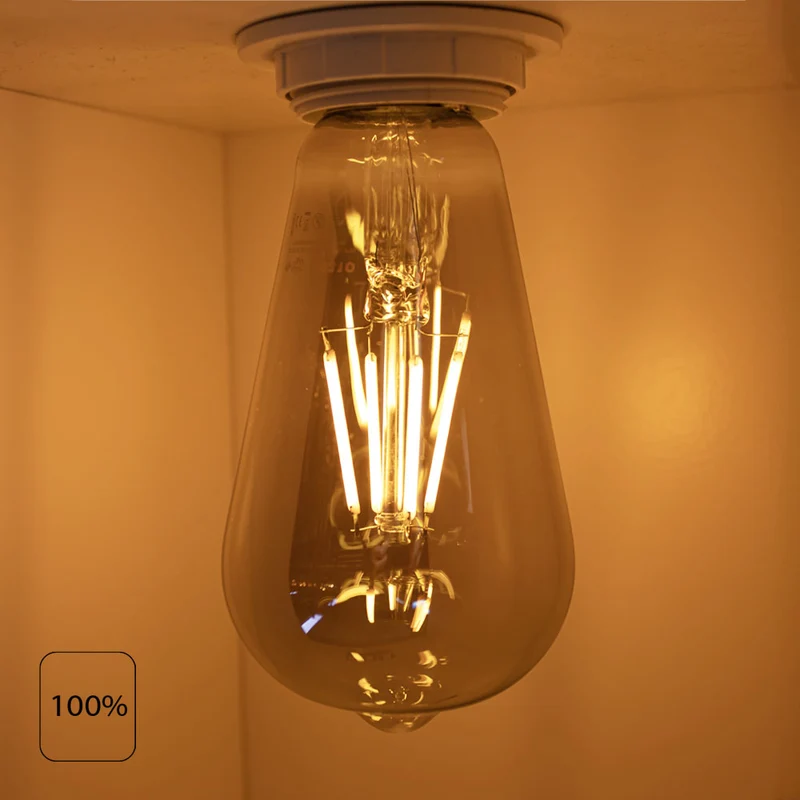 LED-Glühfadenlampe, geräuchert | 6W | ST64 | 3-stufig dimmbar | E27 | 2700K – Warmweiß