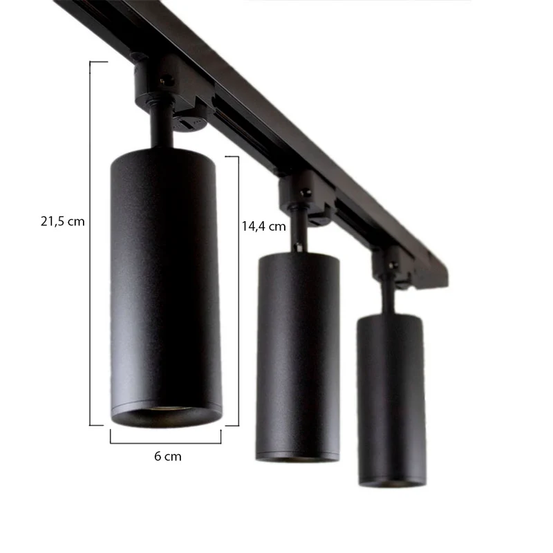 LED 1-Phasen-Schienenstrahler mit GU10-Fassung | Schwarz