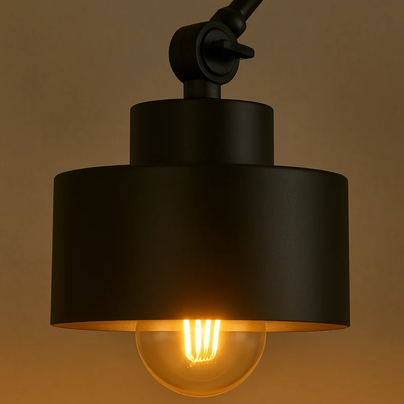 Moderne Wandleuchte | Mit Arm verstellbar | LED 1 x E27 | Schwarz