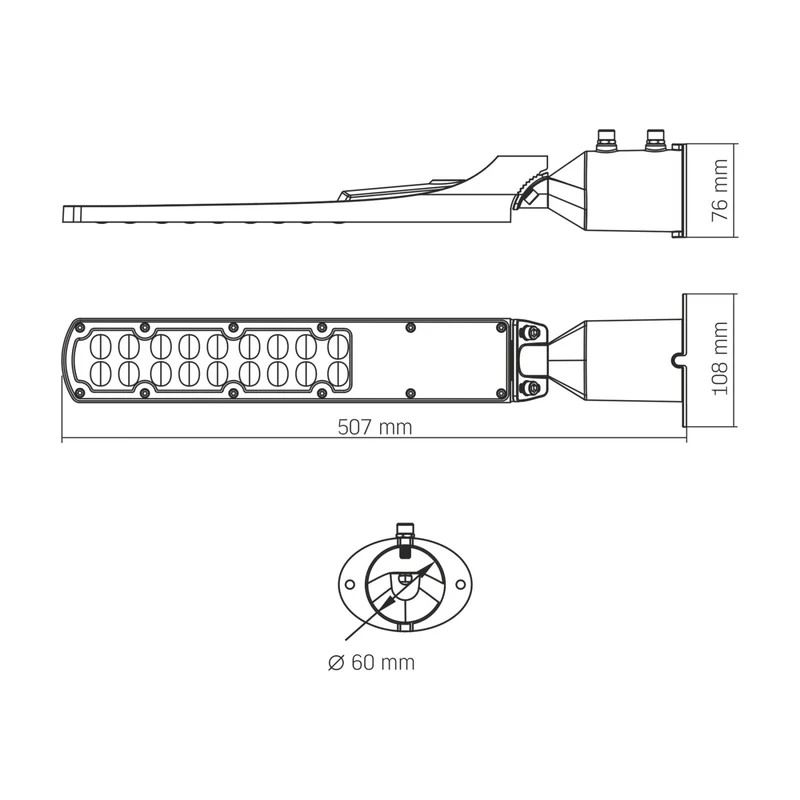 LED Straßenlaterne schwarz PLAYA | Eco-Serie | 50W | IP65 | 100lm/w | 5000K