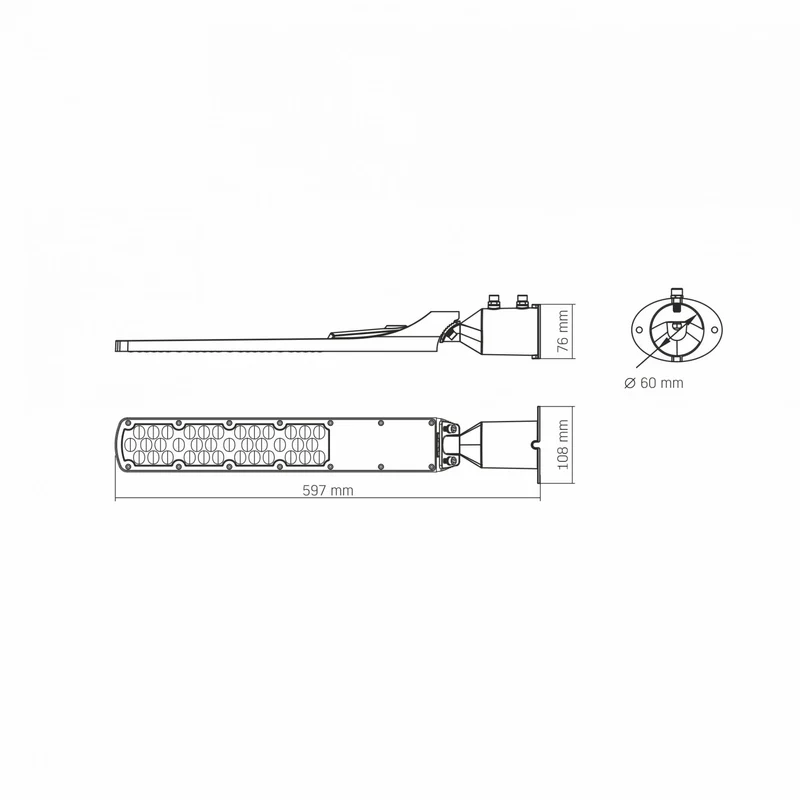 LED Straßenlaterne schwarz PLAYA | Eco-Serie | 100W | IP65 | 100lm/w | 5000K