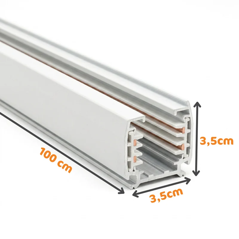 3-Phasen-Stromschienen – Weiß – 100 cm