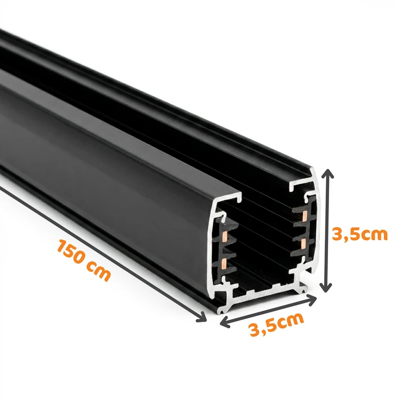 3-Phasen-Stromschienen – Schwarz – 150 cm