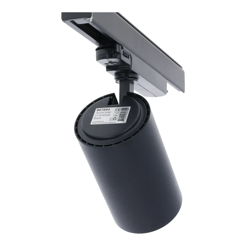 3-Phasen-Schienenspot | Rosalin | 10W-20W-30W | Schwarz | Dimmbar | CCT-Schalter