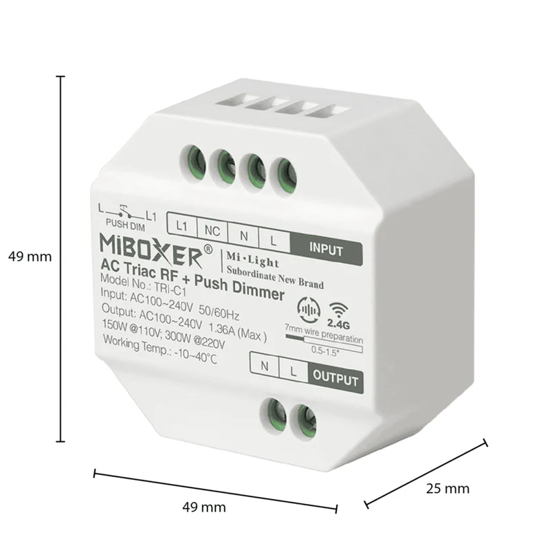 Mi-Light | Triac-Funk-LED-Dimmer | 300W | Phasenabschaltung