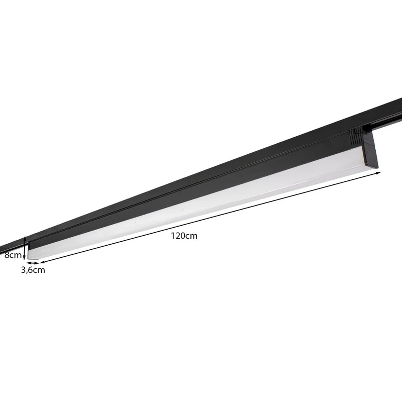 LED 1-Phasen-Stromschienenleuchte | 50 Watt | Schwarz | 120cm | 4000K – Naturweiß