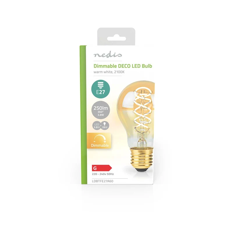 LED-Glühlampe | dimmbar | 3,8W | A60 | E27 – 2100 K – Extra warmes Weiß