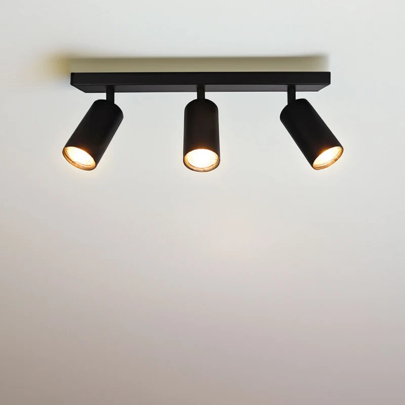 LED-Deckenaufbauspot | 3-Licht | schwarz | 3 x GU10-Fassung