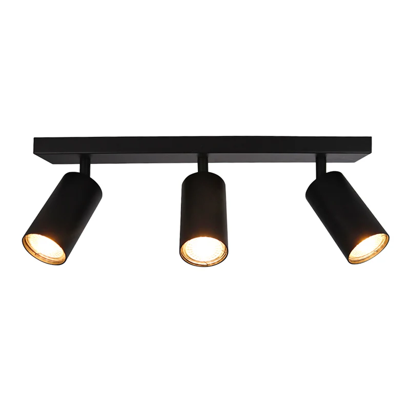 LED-Deckenaufbauspot | 3-Licht | schwarz | 3 x GU10-Fassung