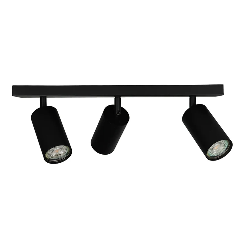 LED-Deckenaufbauspot | 3-Licht | schwarz | 3 x GU10-Fassung