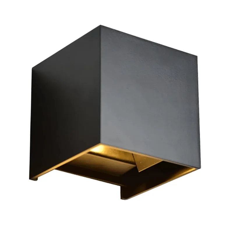 LED-Würfel-Wandleuchte | Dimmbar | IP44 | G9-Fassung | Schwarz