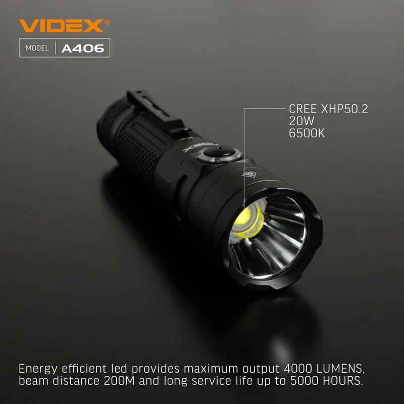 LED-Taschenlampe 20 Watt | Wiederaufladbar | 4000 Lumen | 6500K – Tageslicht
