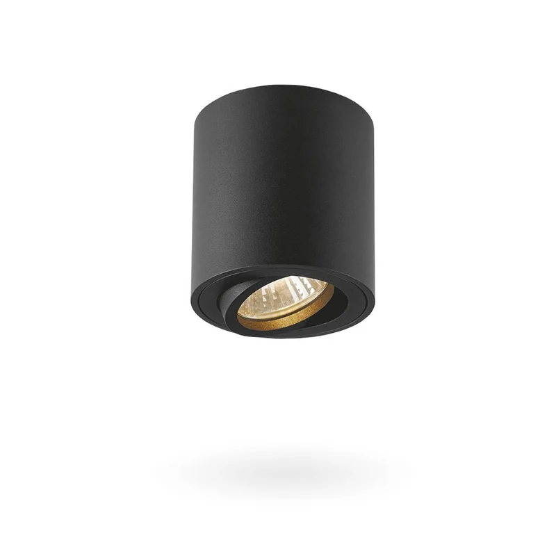 Aufbauspotleuchte schwarz | Ø80mm | rund | dimmbar | GU10-Fassung