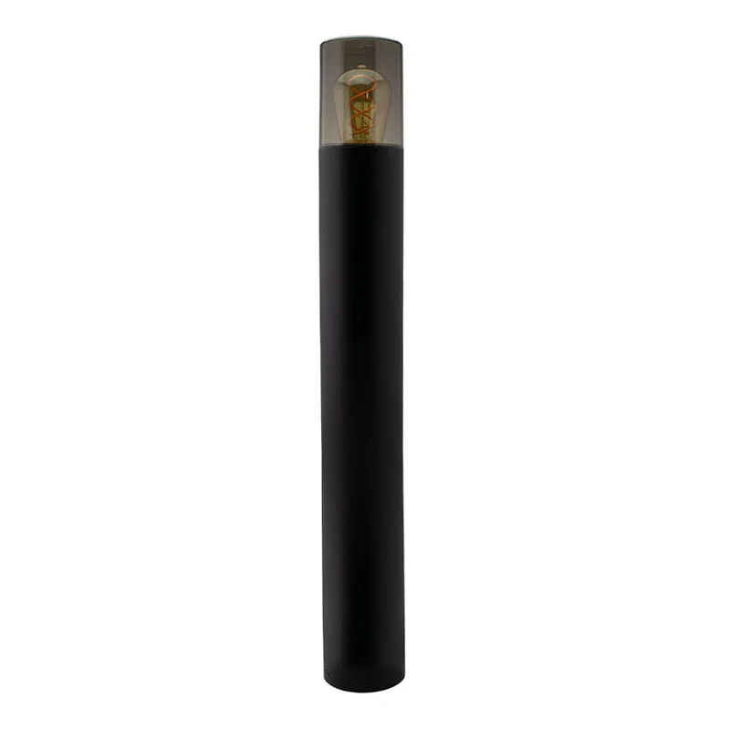 LED Garden Post - Stehende Außenleuchte mit Rauchglas | 80cm | Schwarz | IP54 – KALI