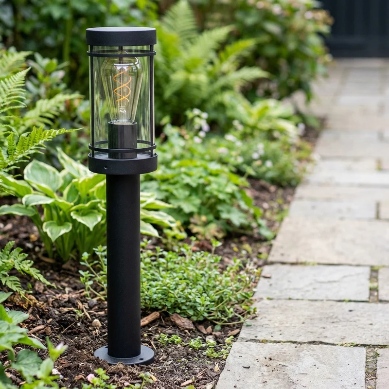 LED-Gartenpfosten - Sockel - Stehende Außenleuchte | 50cm | Schwarz | IP44 – HOEDY