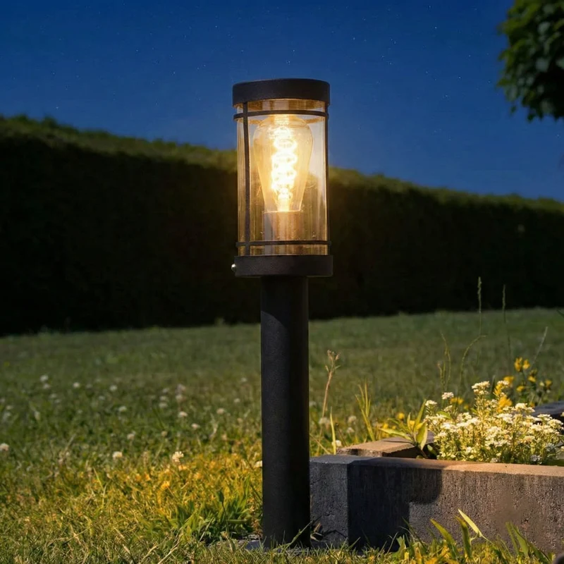 LED-Gartenpfosten - Sockel - Stehende Außenleuchte | 50cm | Schwarz | IP44 – HOEDY