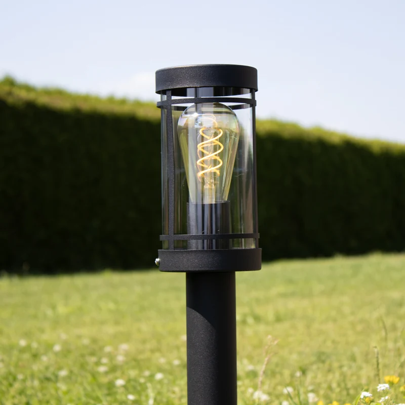 LED-Gartenpfosten - Sockel - Stehende Außenleuchte | 50cm | Schwarz | IP44 – HOEDY