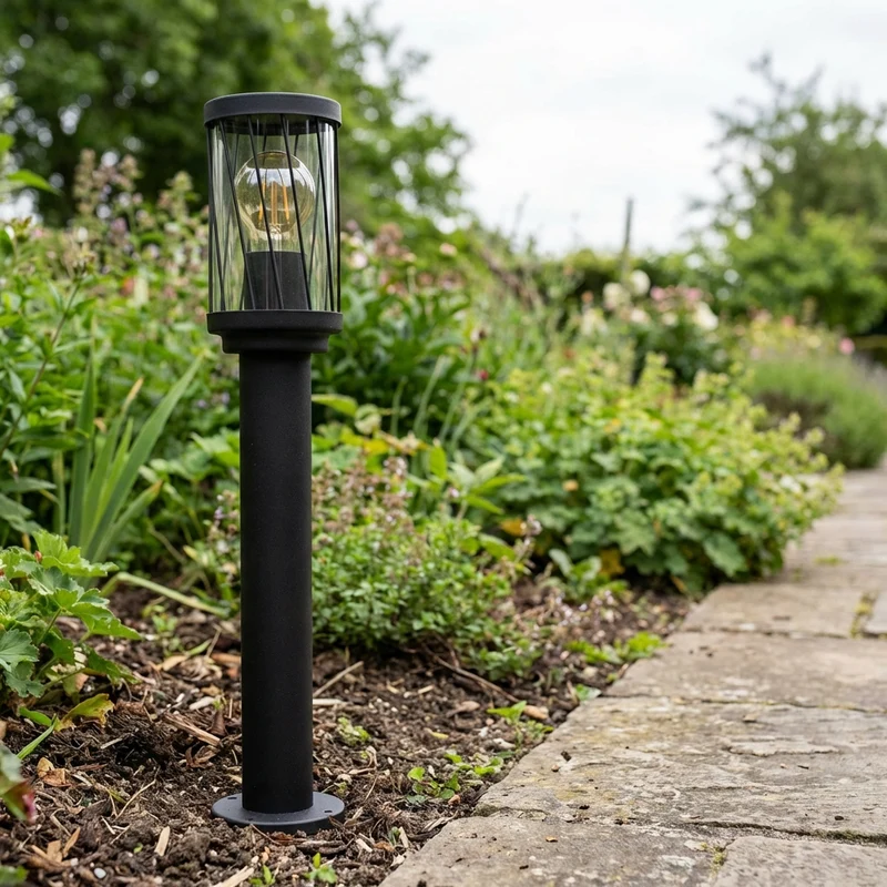 LED-Gartenpfosten - Sockel - Stehende Außenleuchte | 50cm | Schwarz | IP44 – TOMBA
