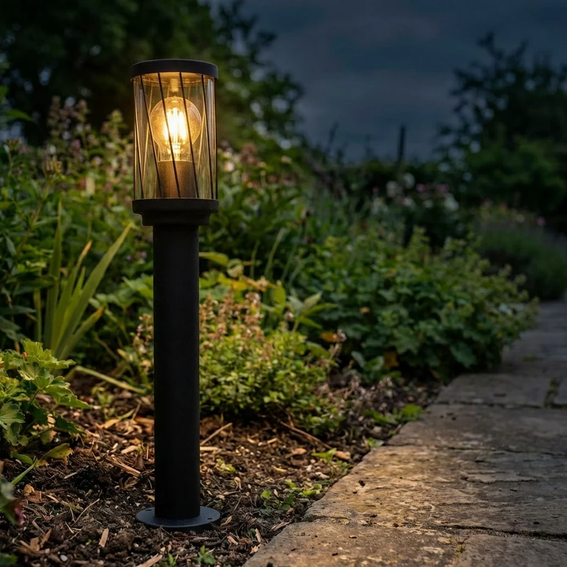 LED-Gartenpfosten - Sockel - Stehende Außenleuchte | 50cm | Schwarz | IP44 – TOMBA