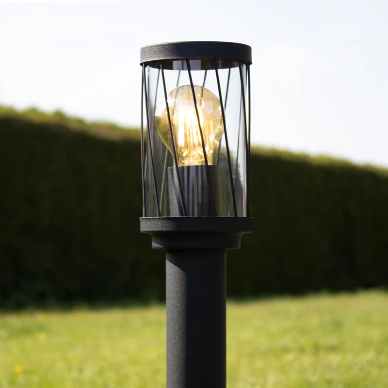 LED-Gartenpfosten - Sockel - Stehende Außenleuchte | 50cm | Schwarz | IP44 – TOMBA