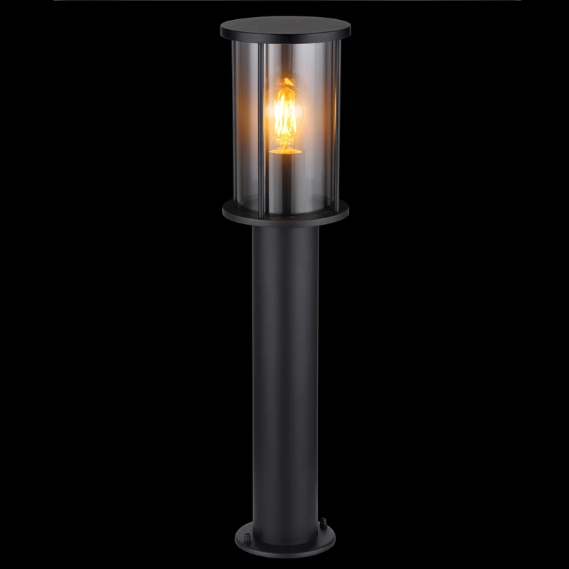 Gartenpfosten - Gartensäule schwarz | 60cm | Metall und Glas | Gracey