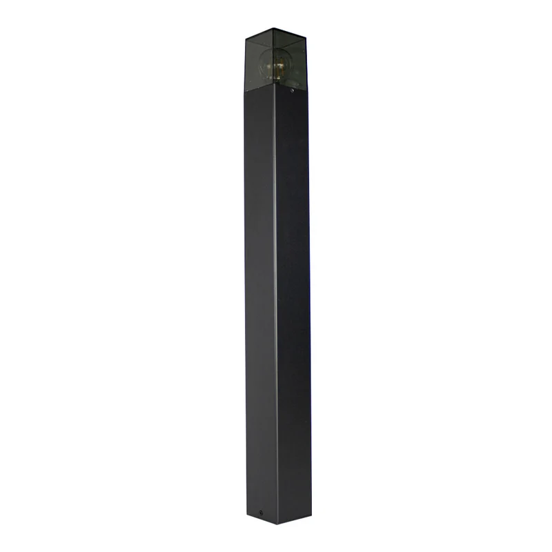 LED Garden Post - Stehende Außenleuchte mit Rauchglas | 80cm | Schwarz | IP44 – Denver