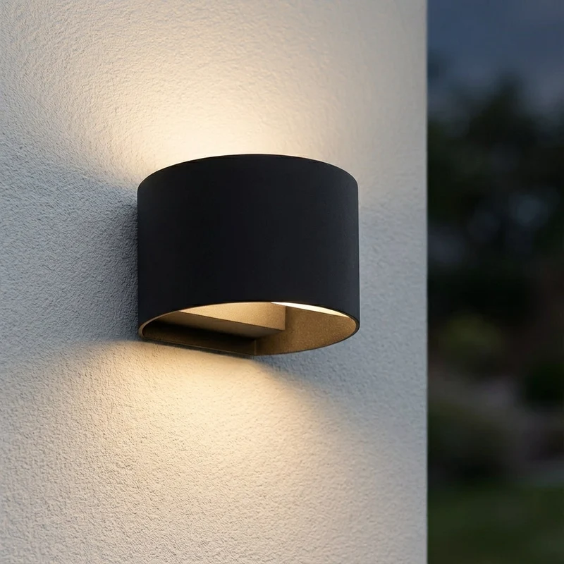 LED-Wandleuchte | Rund | Schwarz | 6 Watt | 3000K (Warmweiß)