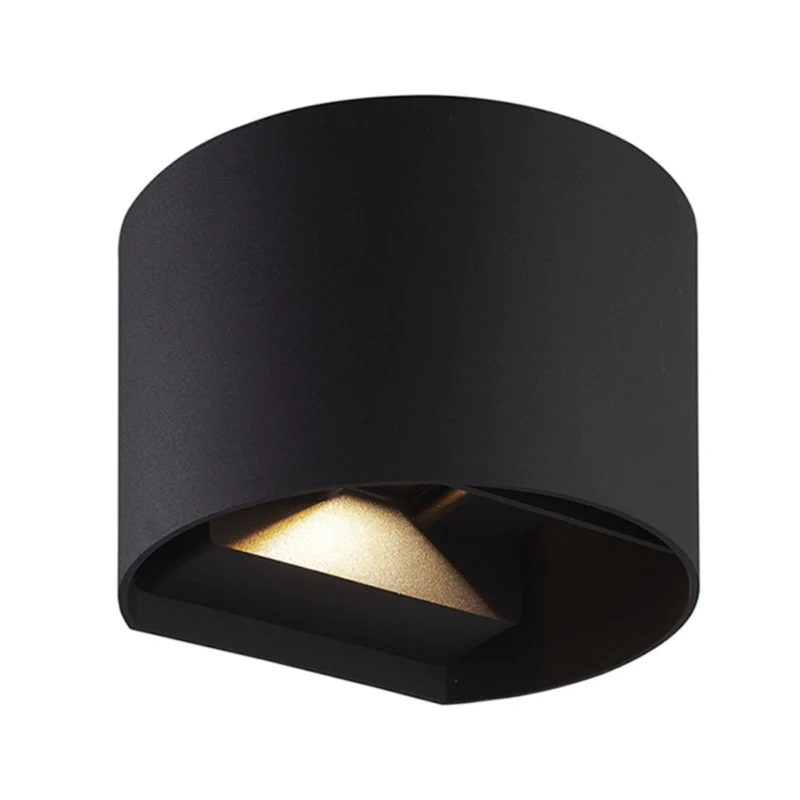 LED-Wandleuchte | Rund | Schwarz | 6 Watt | 3000K (Warmweiß)
