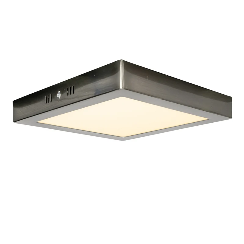 LED Deckenleuchte quadratisch | 18 Watt | Mattchrom | IP20 | 4000K (natürliches Weiß)