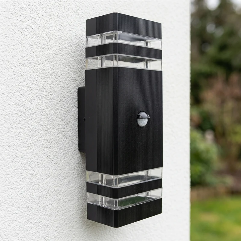 Wandleuchte mit Sensor | Auf und ab | IP65 | Schwarz | 2x GU10 | Inez