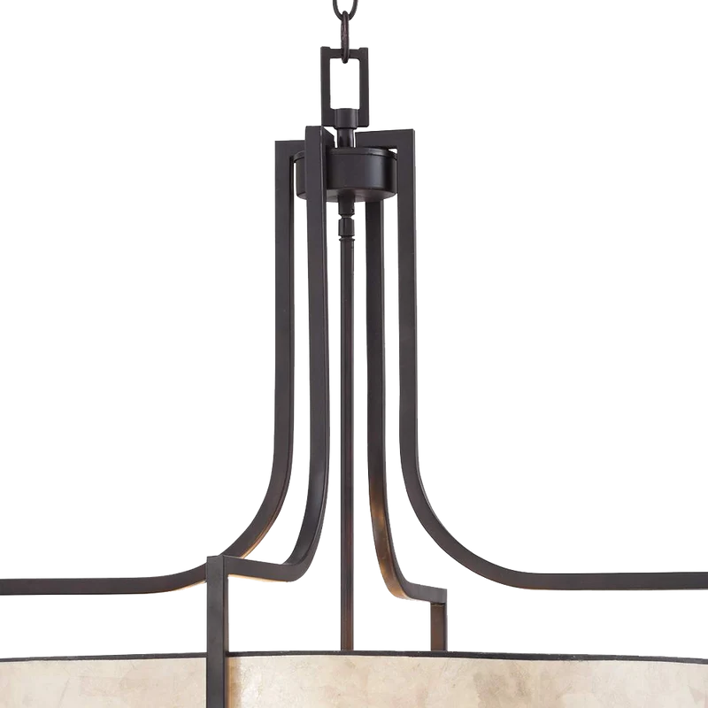 Wilson English Bronze 26wide Mica Shade Pendant Light